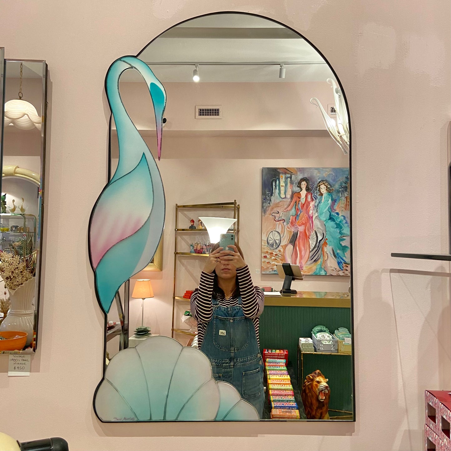 Vintage David Marshall Crane Mirror