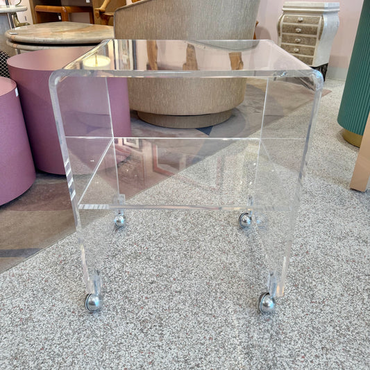 Vintage Lucite Rolling Shelf/Side Table