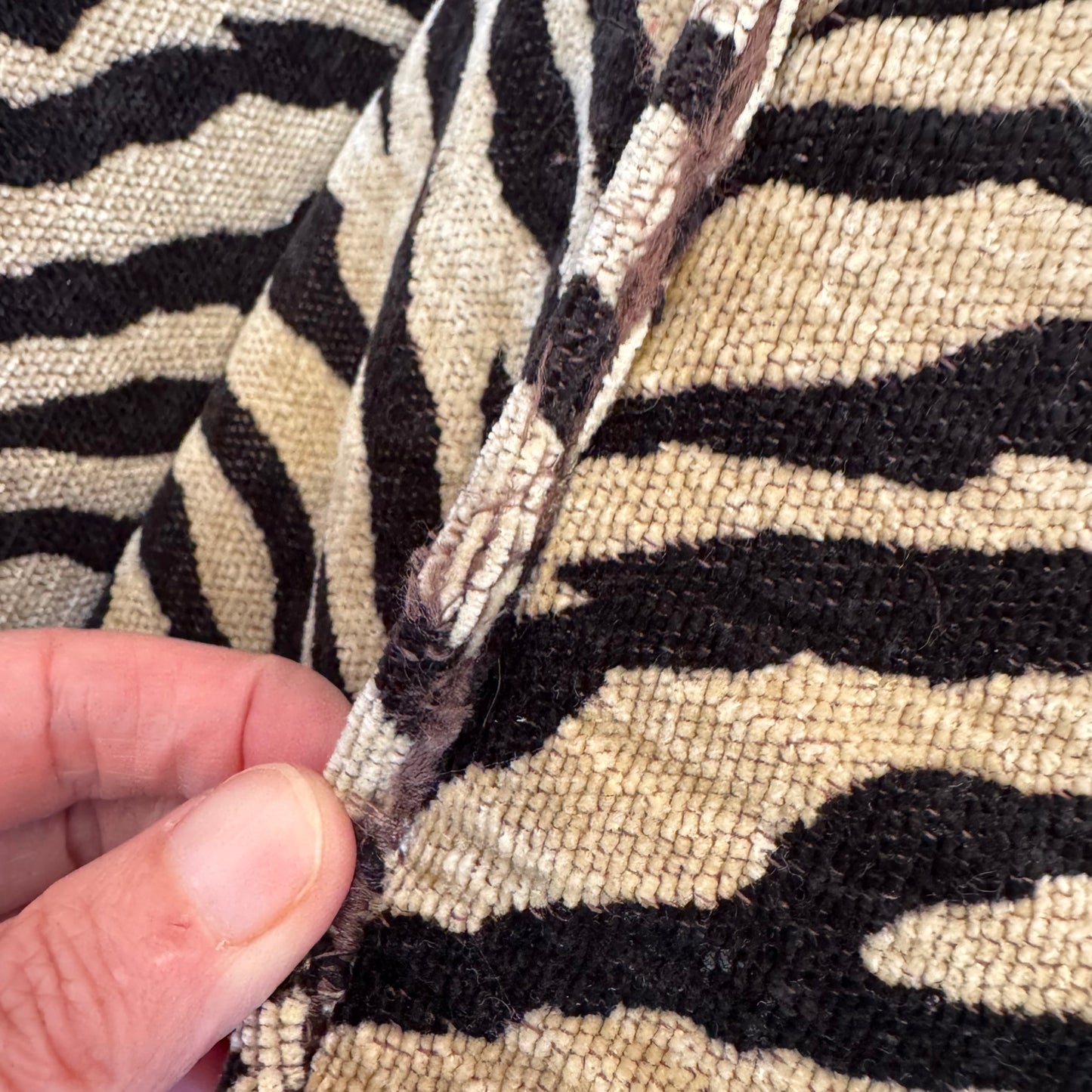 Vintage Velvet Tiger Slipper Chair