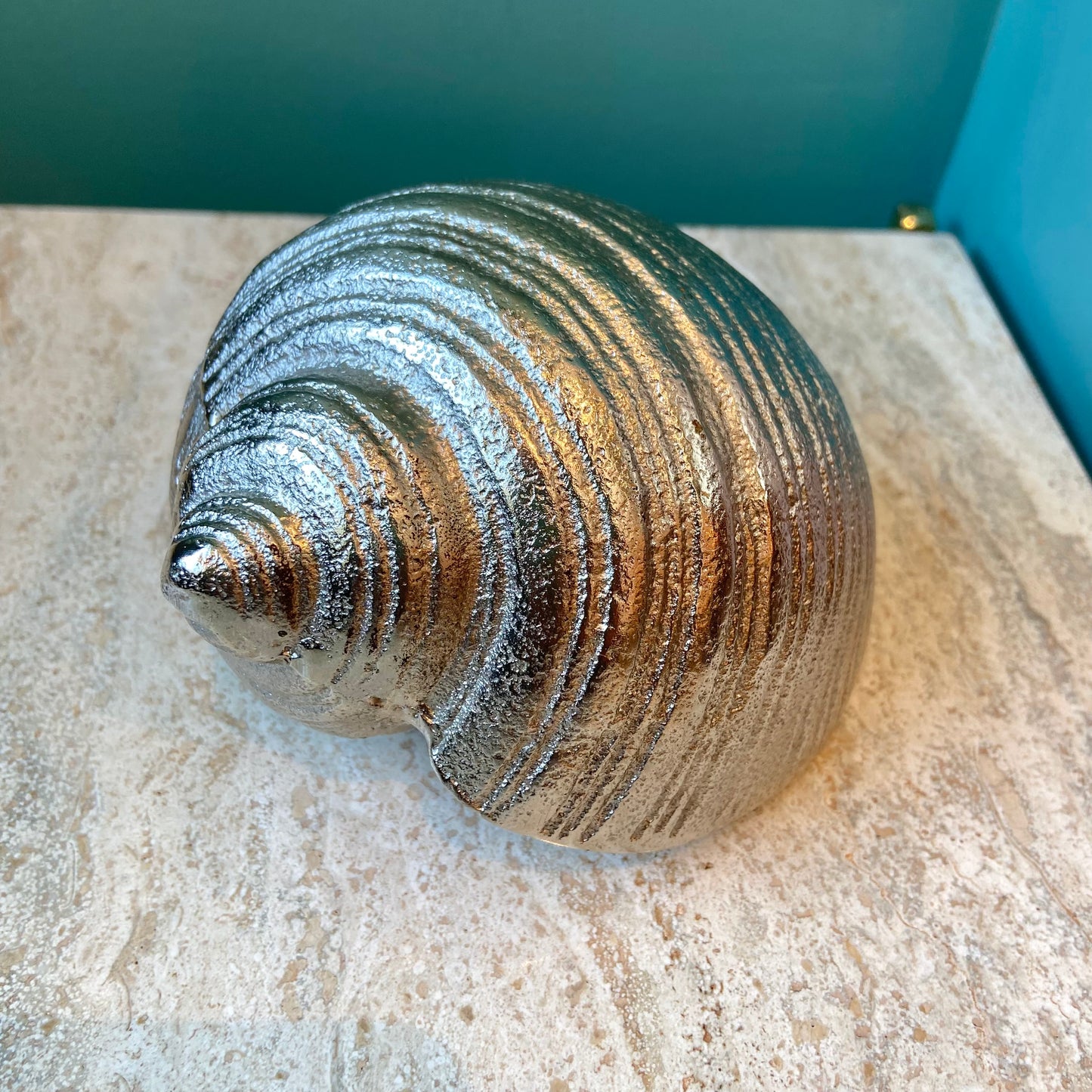 Vintage Cast Metal Seashell Paperweight