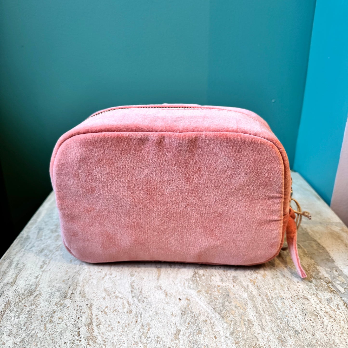 Pink Velvet Lemon Blossom Makeup Bag by Elizabeth Scarlett