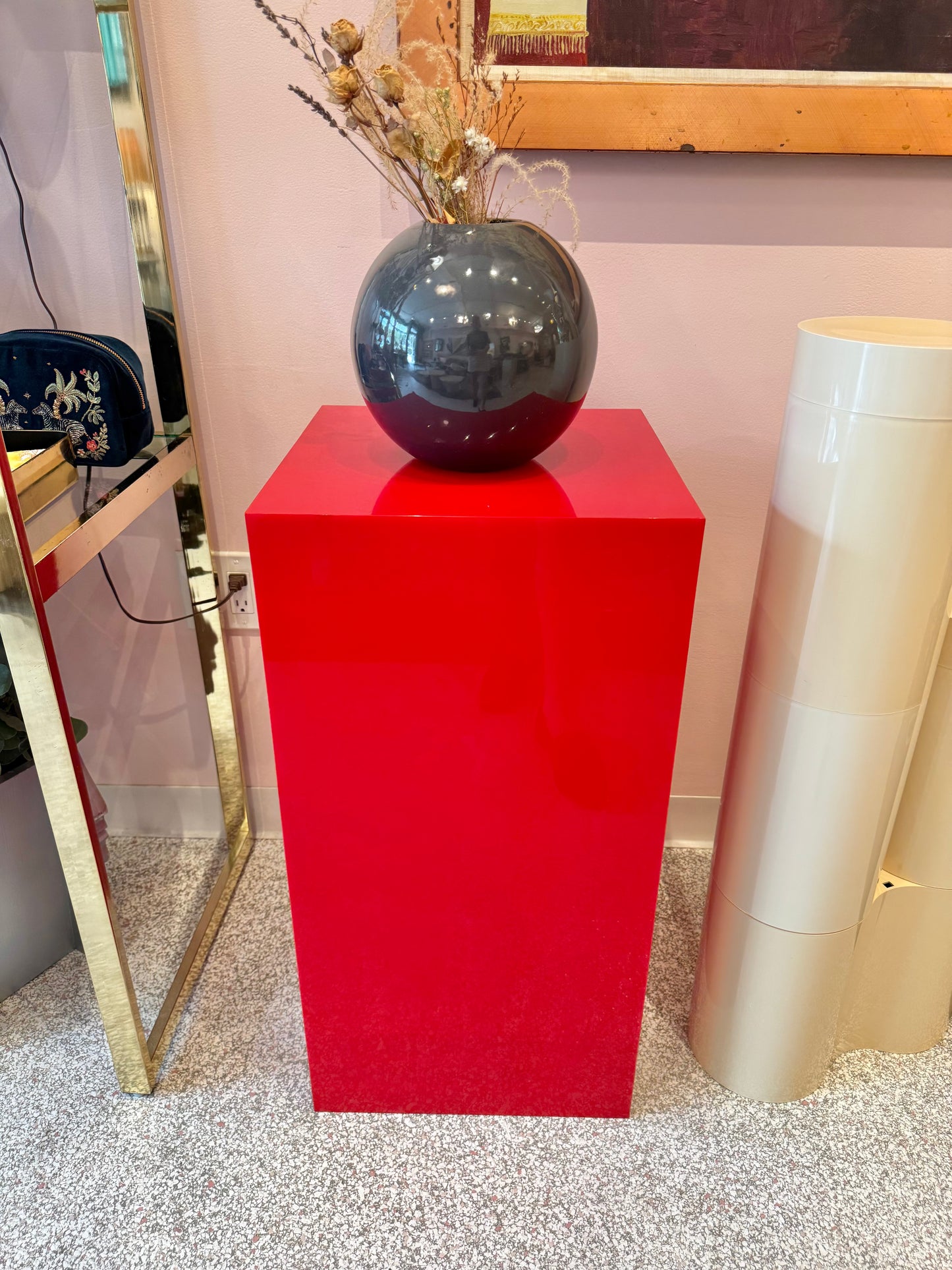 Vintage Red Acrylic Pedestal