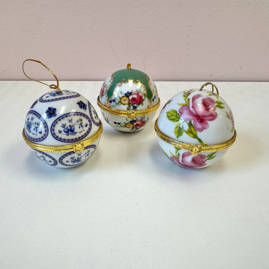 Vintage Porcelain Keepsake Box Ornament