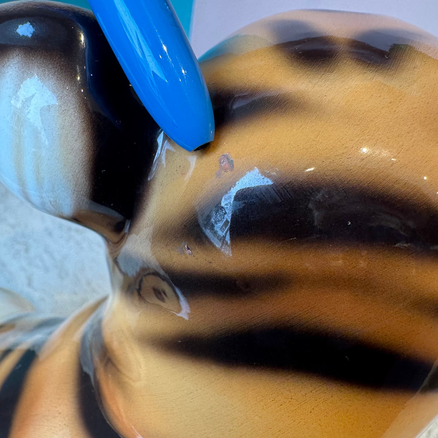 Vintage Italian Porcelain Tiger Cub Statue