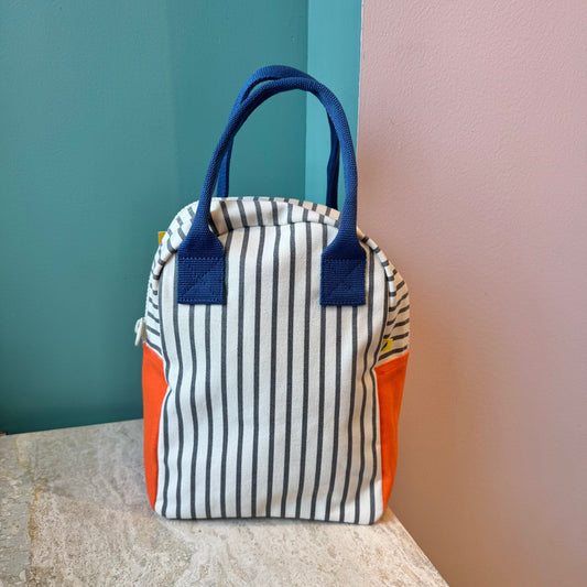 Zipper Lunch Bag - Pencil Stripe Nautical