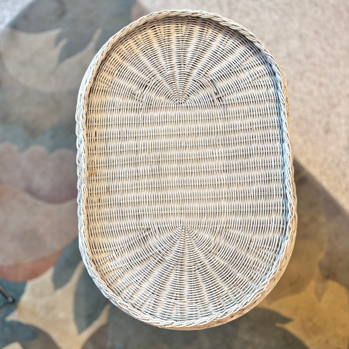 Vintage Wicker Elephant End Table