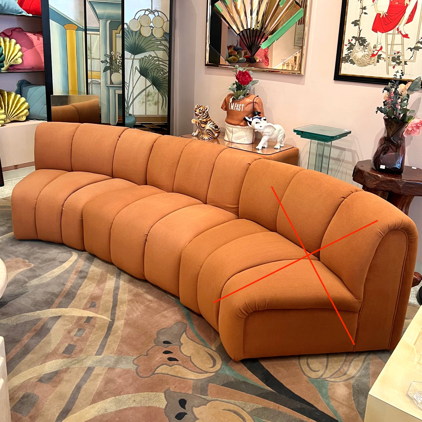 Vintage Terracotta Modular Sofa by Bernhardt (per piece)