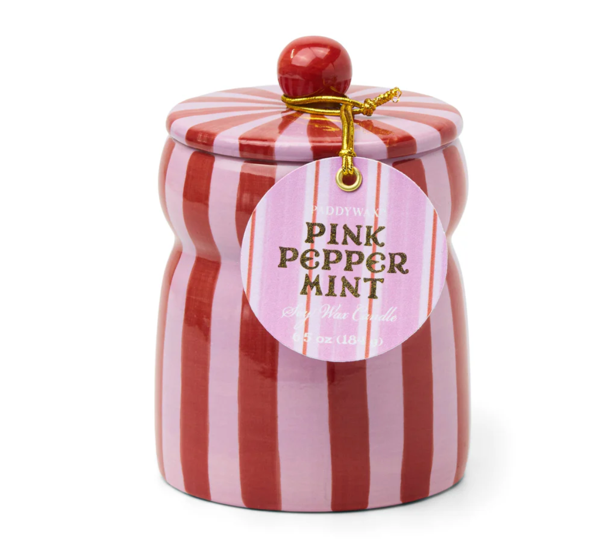 Paddywax Pink Pepper Mint Ceramic Candle
