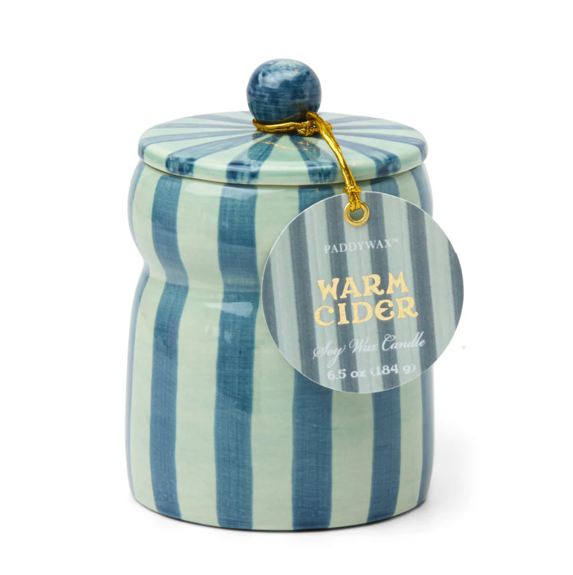 Warm Cider Striped Cabana Ceramic Candle by Paddywax