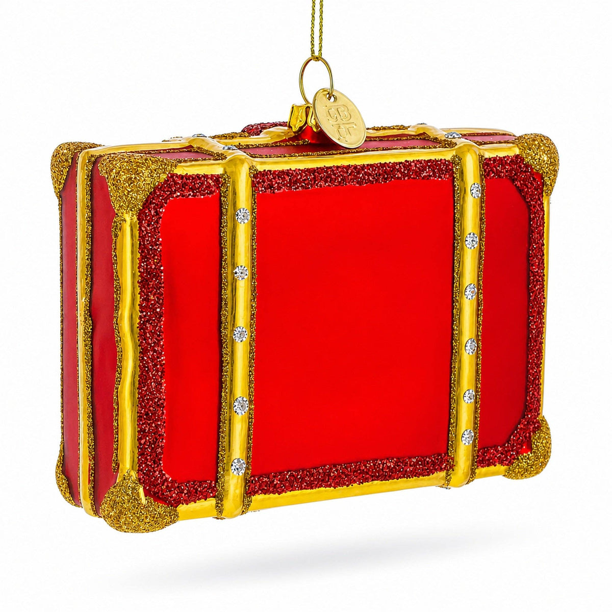 Well-Traveled Suitcase Glass Ornament