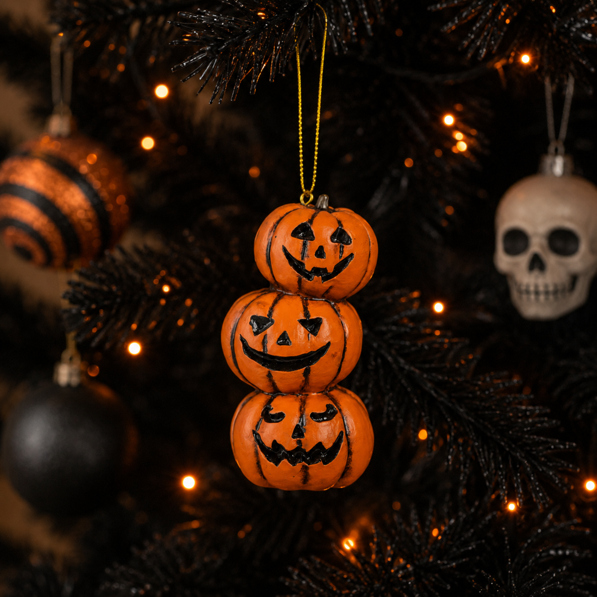 Stack of Jack-o'-Lanterns Pumpkin Ornament