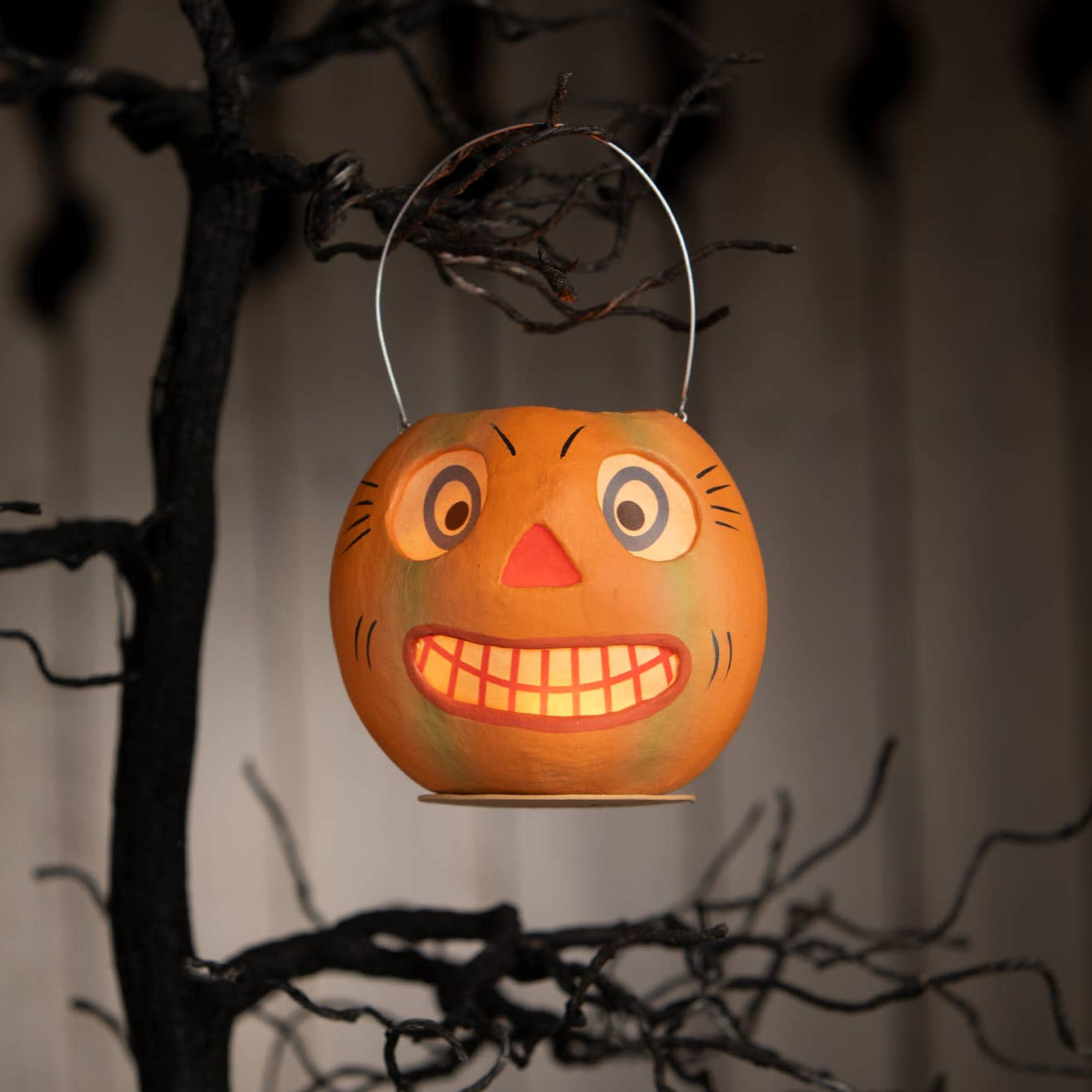 Vintage Inspired Mini Striped Pumpkin Bucket Small
