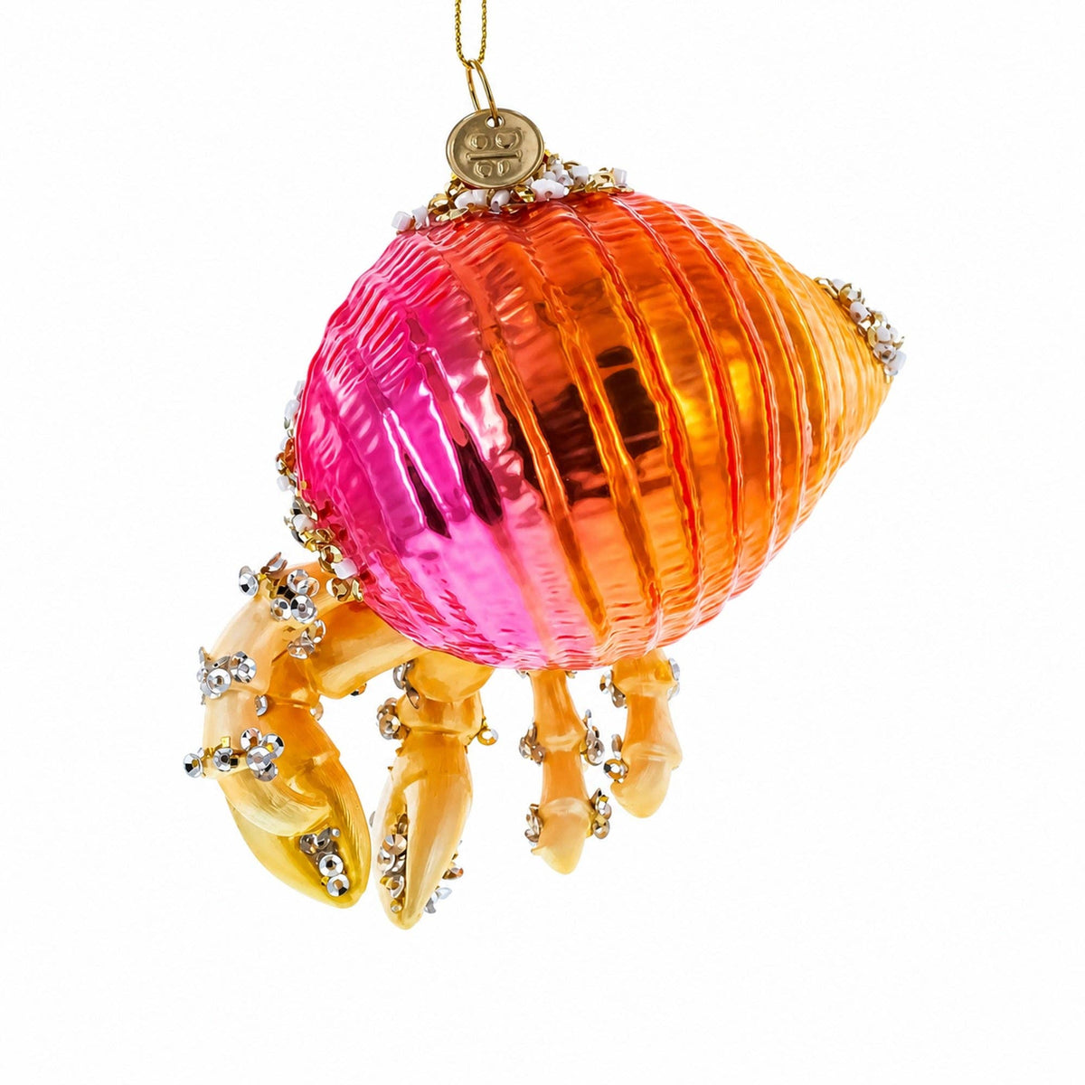Orange Crab Glass Ornament