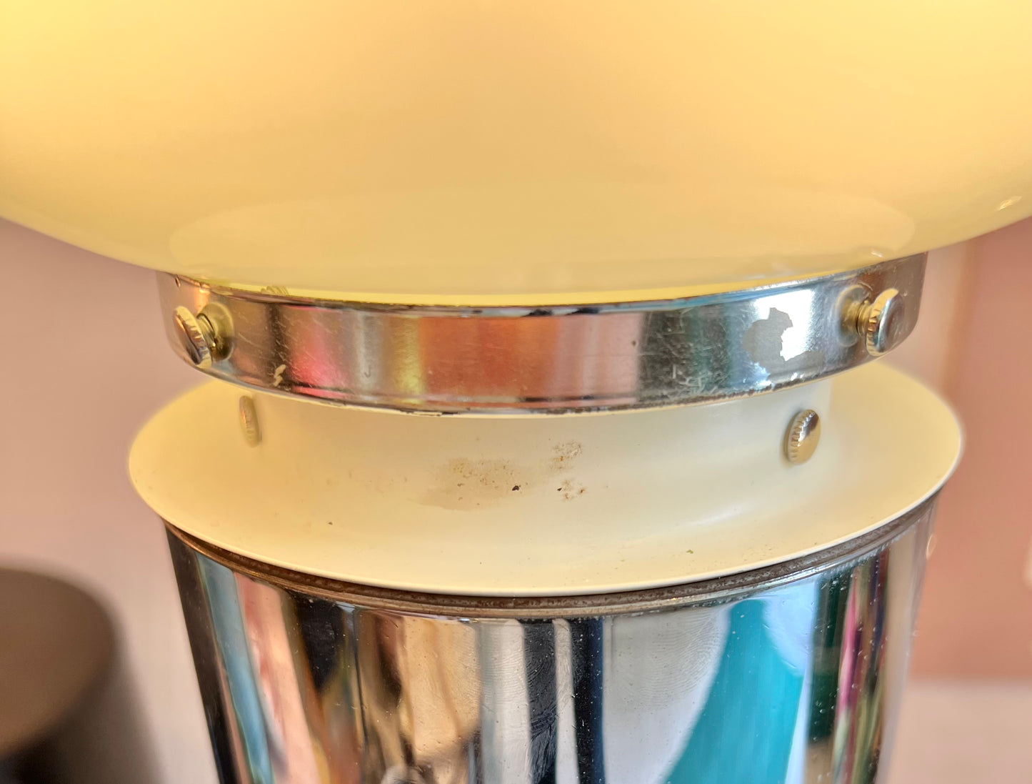 Vintage Chrome Floor Lamp with Large Glass Globe by Robert Sonneman