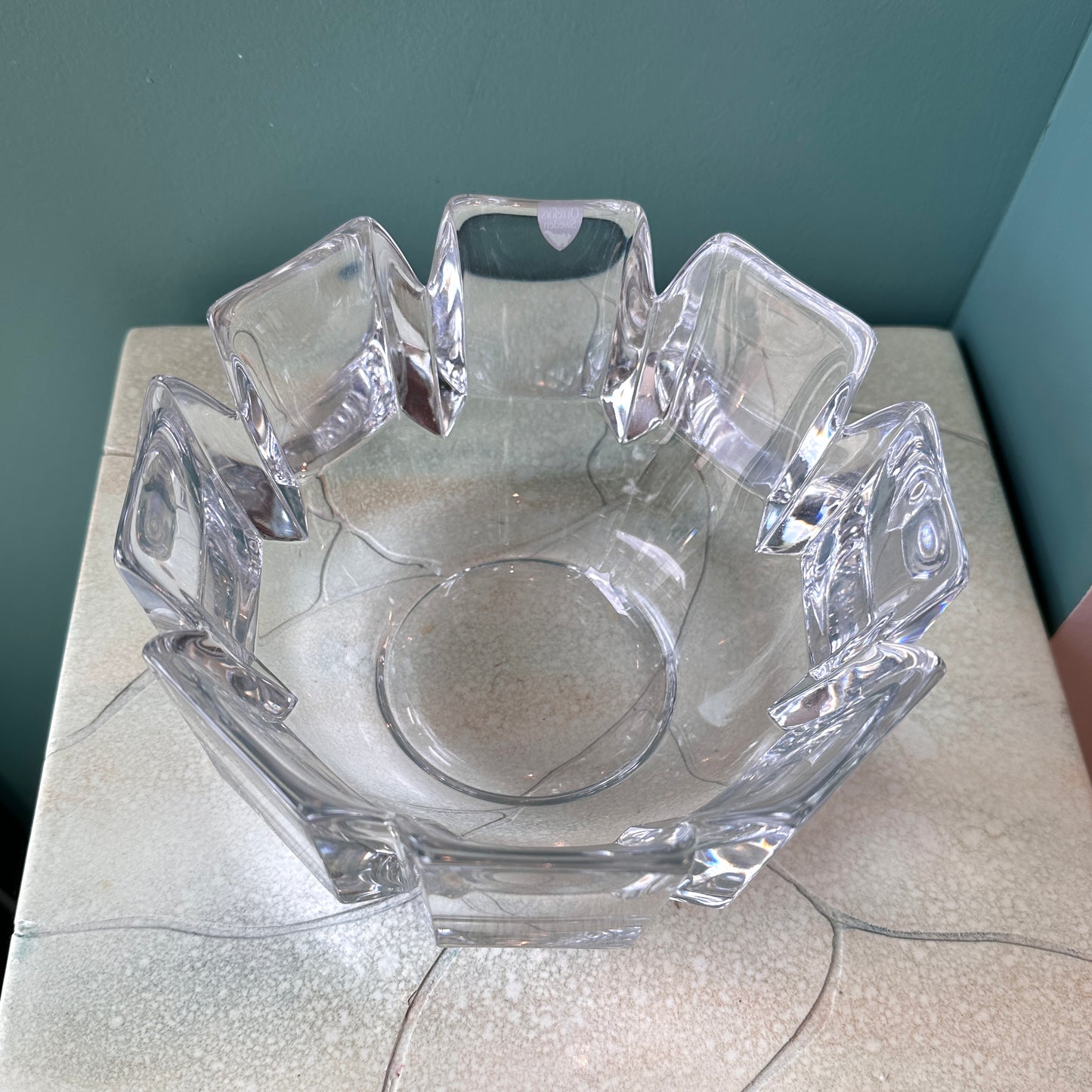 Vintage Orrefors “Corona” Crystal Bowl Signed