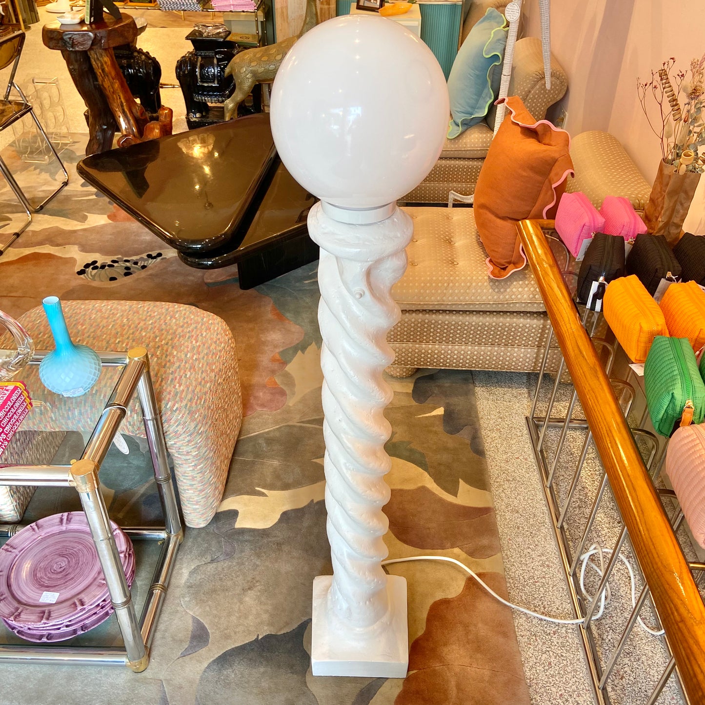 Vintage Spiral Globe Floor Lamp