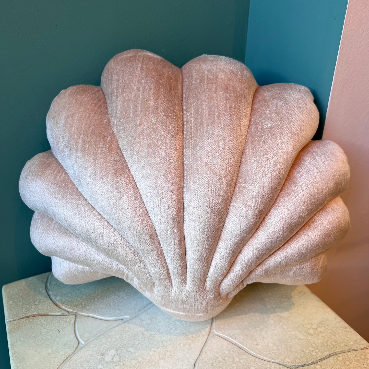 Small Velvet Shell Pillow by Tamar Mogendorff