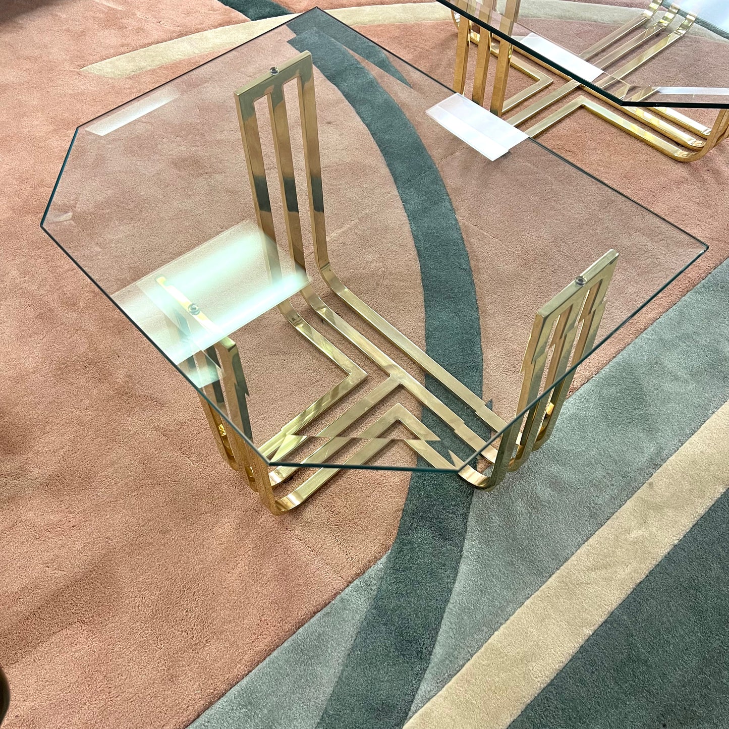 Vintage Brass and Glass Side Table