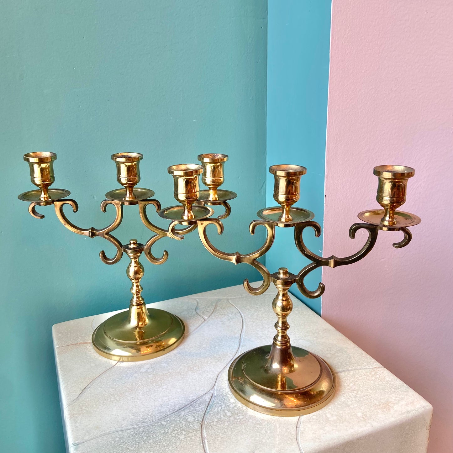 Vintage Brass 3 Arm Candelabra