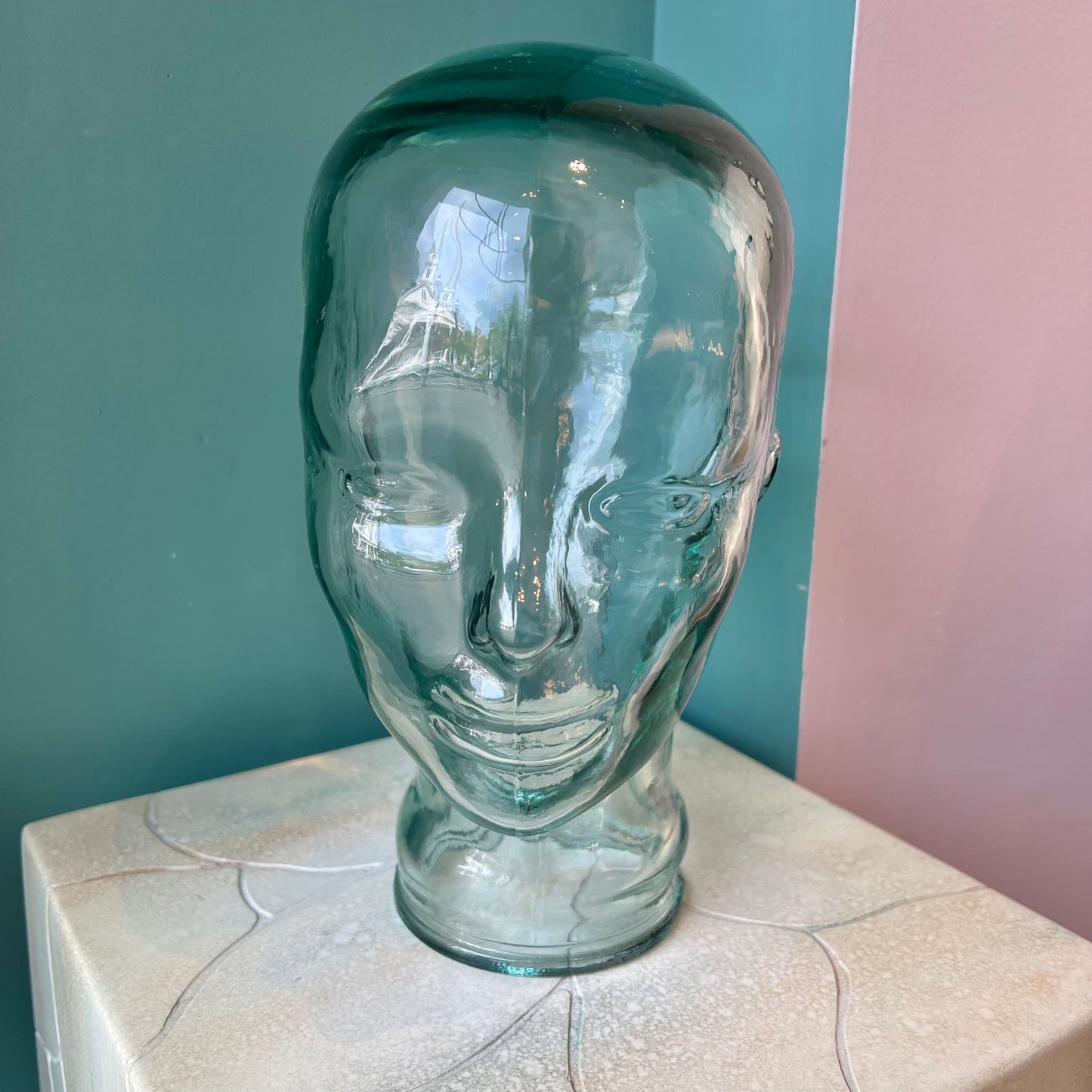 Vintage Glass Mannequin Head- Clear