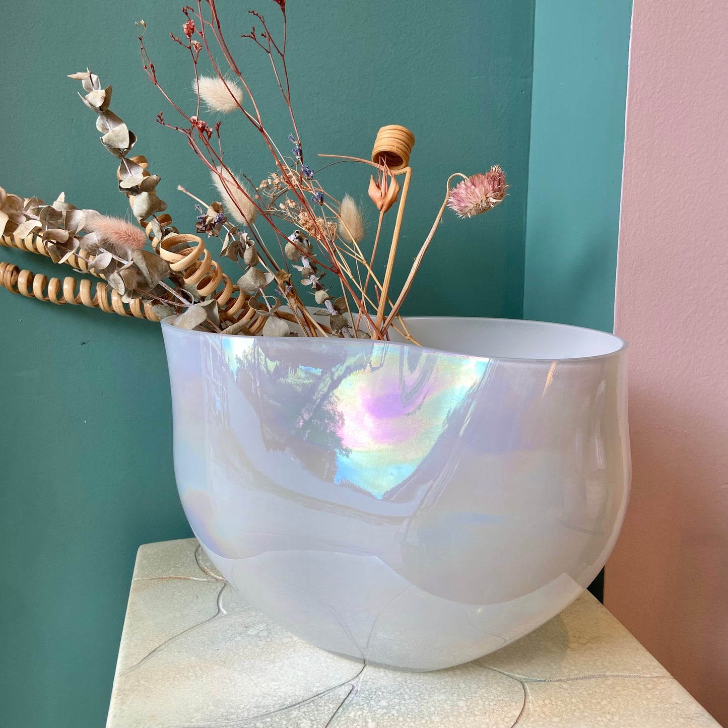 Vintage Opalescent Glass Vase by Damaso