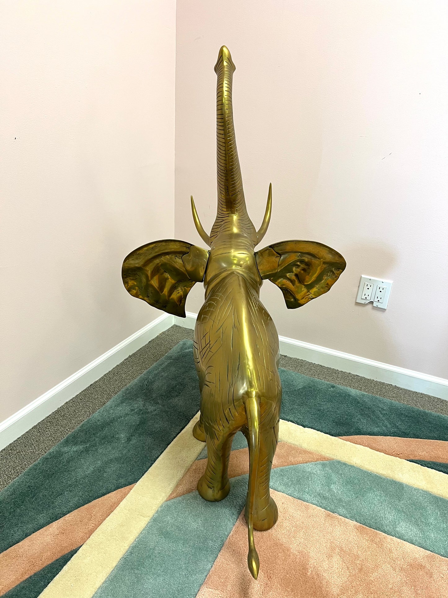 1960’s Extra Large Brass Elephant Statue
