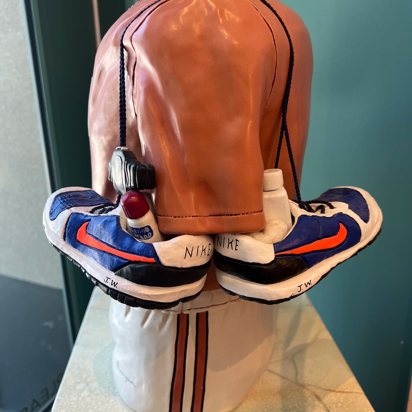 Original Vintage I.M.Fast Ceramic Runner's Outfit Sculpture by Joan E. Scheckel