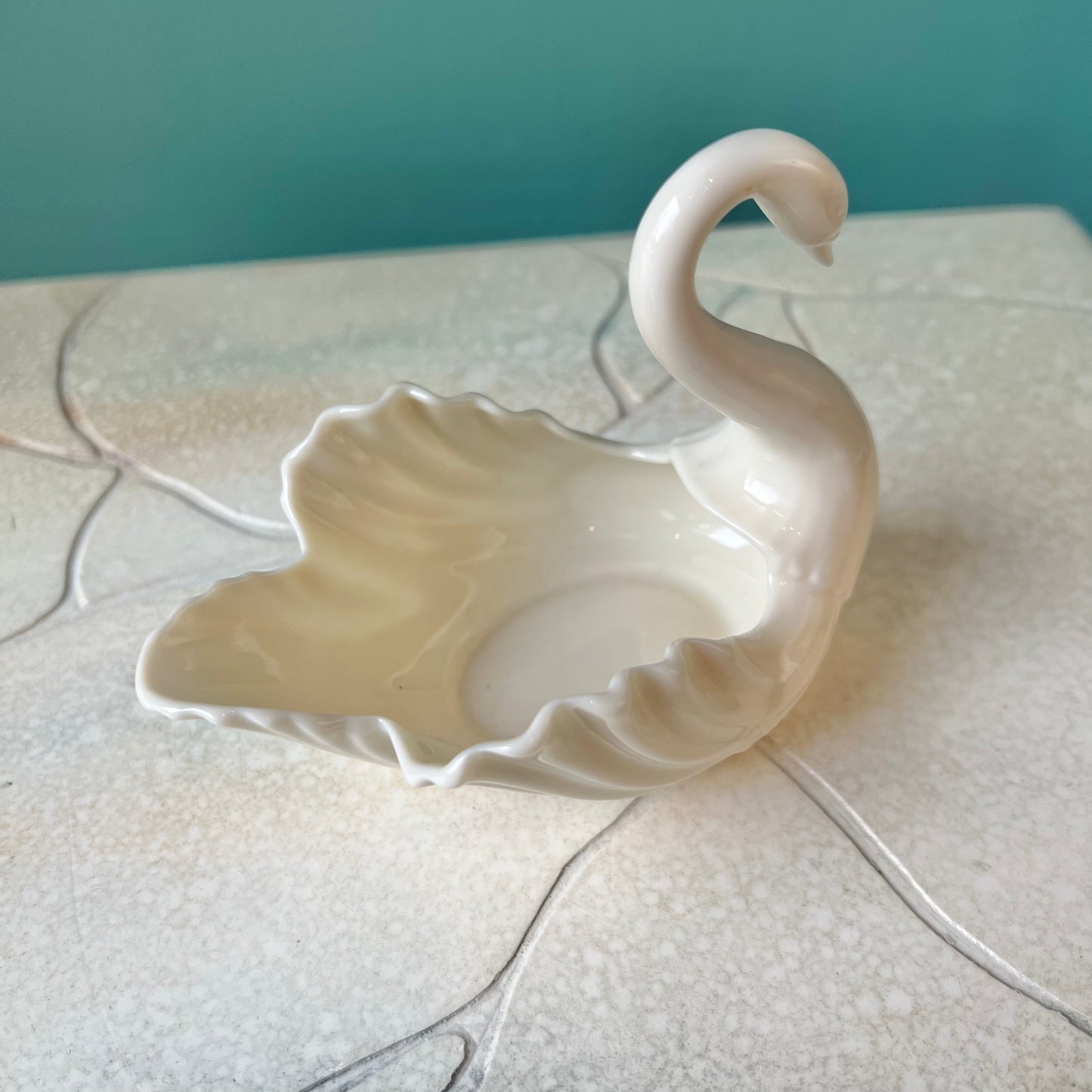 Vintage Porcelain Swan Ring Dish By Lenox
