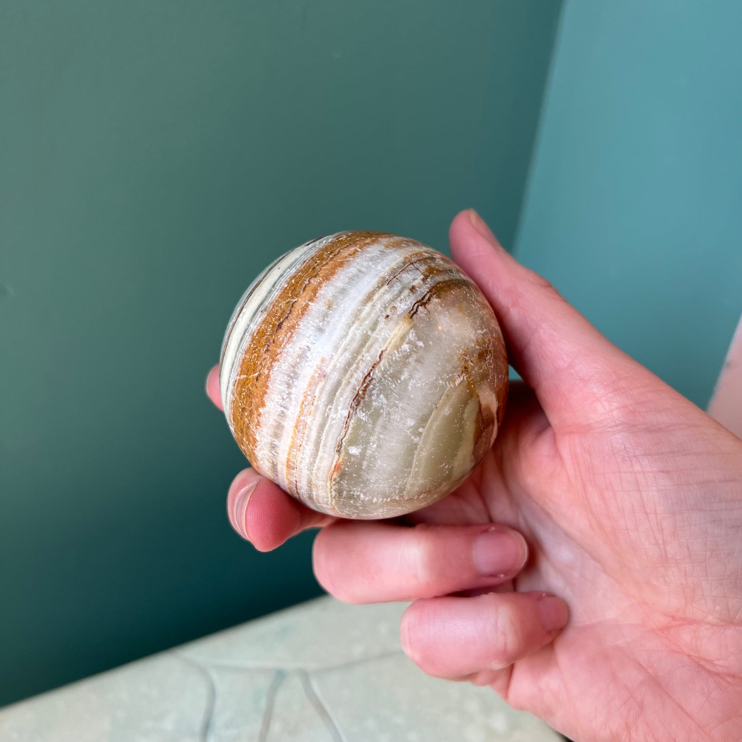 Set of 5 Vintage Natural Stone/Marble Decorative Balls