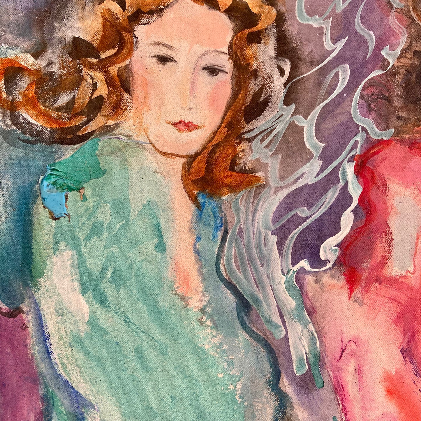Vintage Original Oil on Canvas Artwork by Jane Bazinet