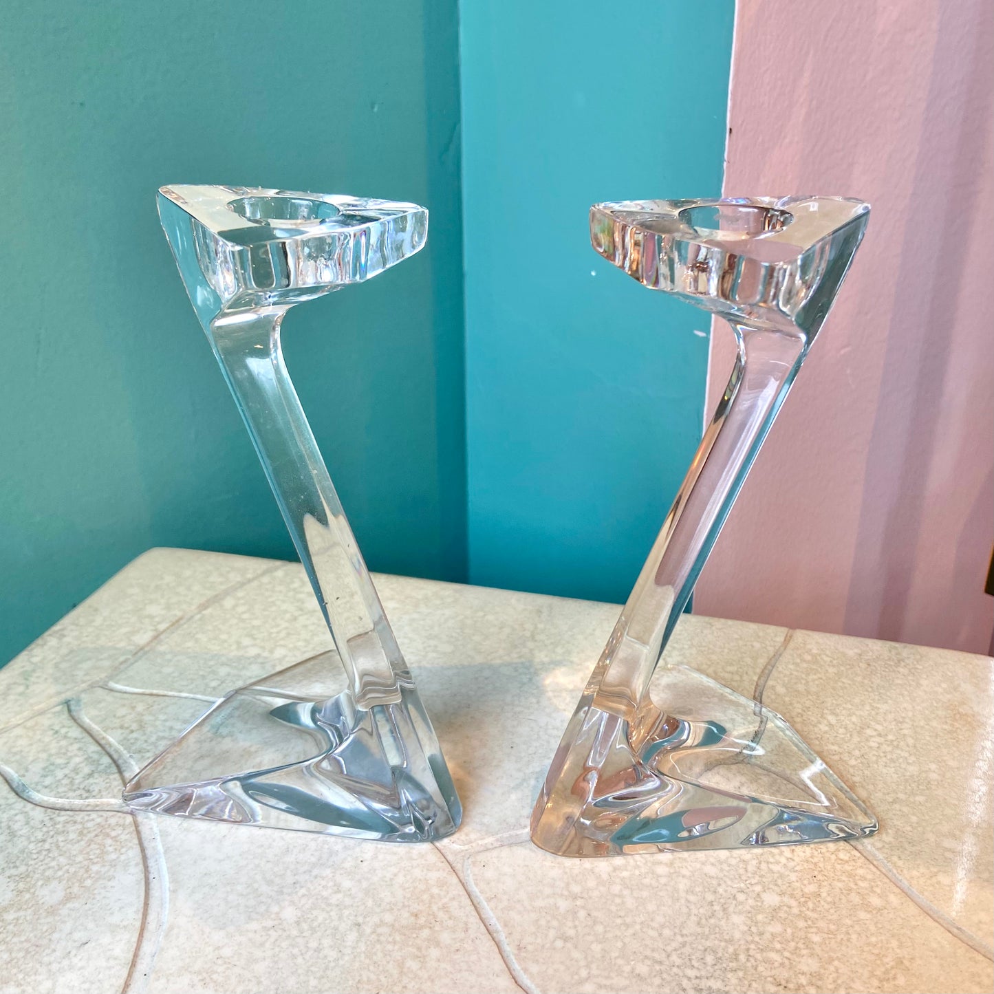 Vintage Crystal Candlestick Holders by Riedel