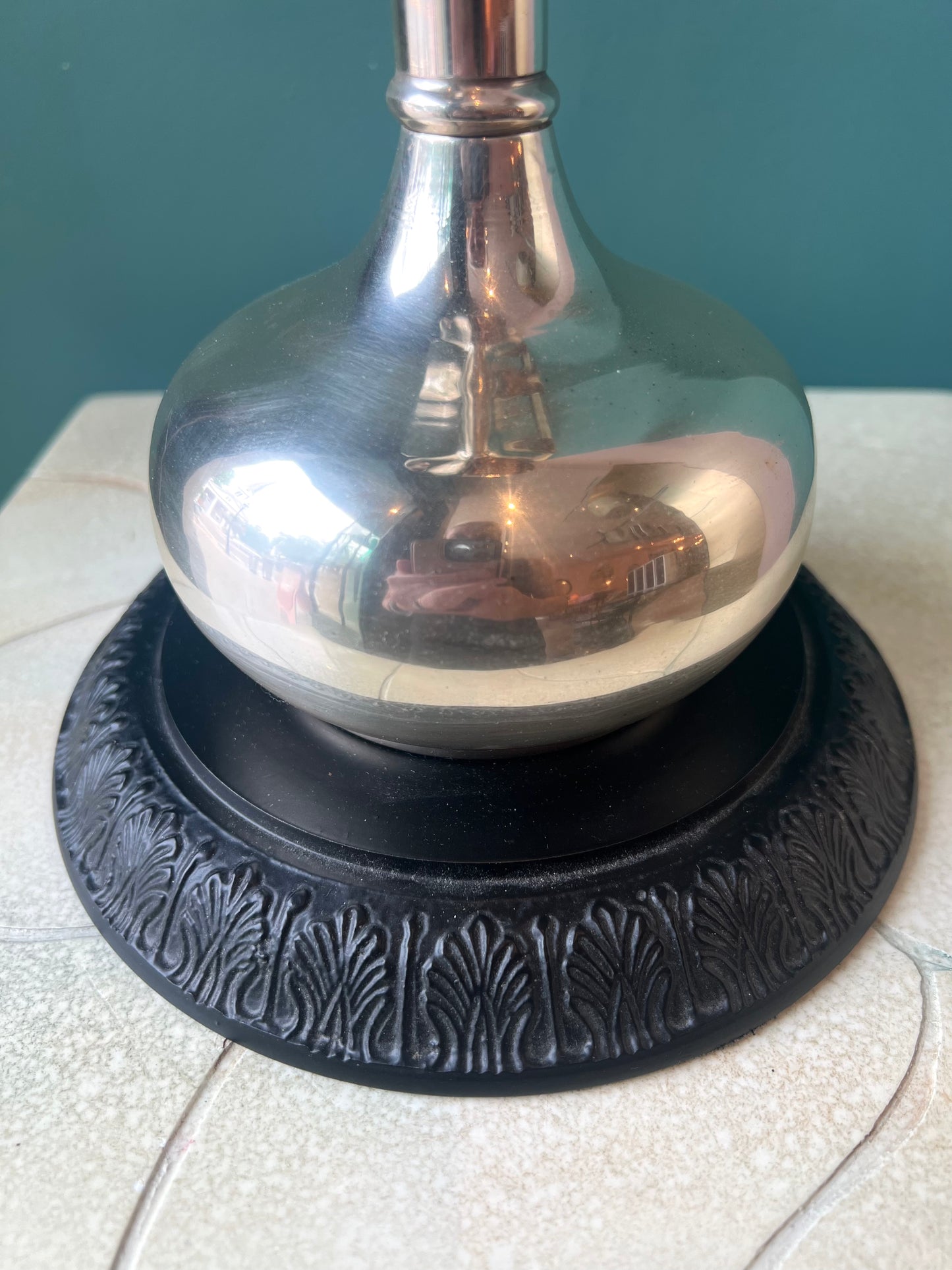 Vintage Maitland Smith Style Hammered Metal Flower Vase/Candle Holder