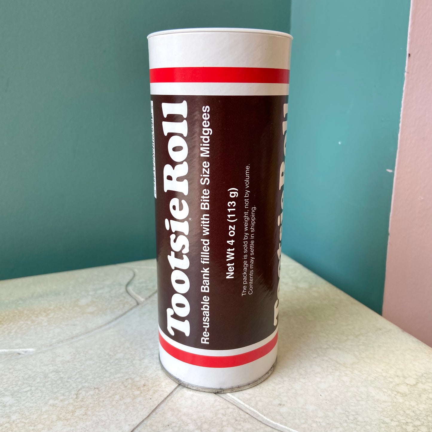 Vintage Tootsie Roll Tube Coin Bank 6”