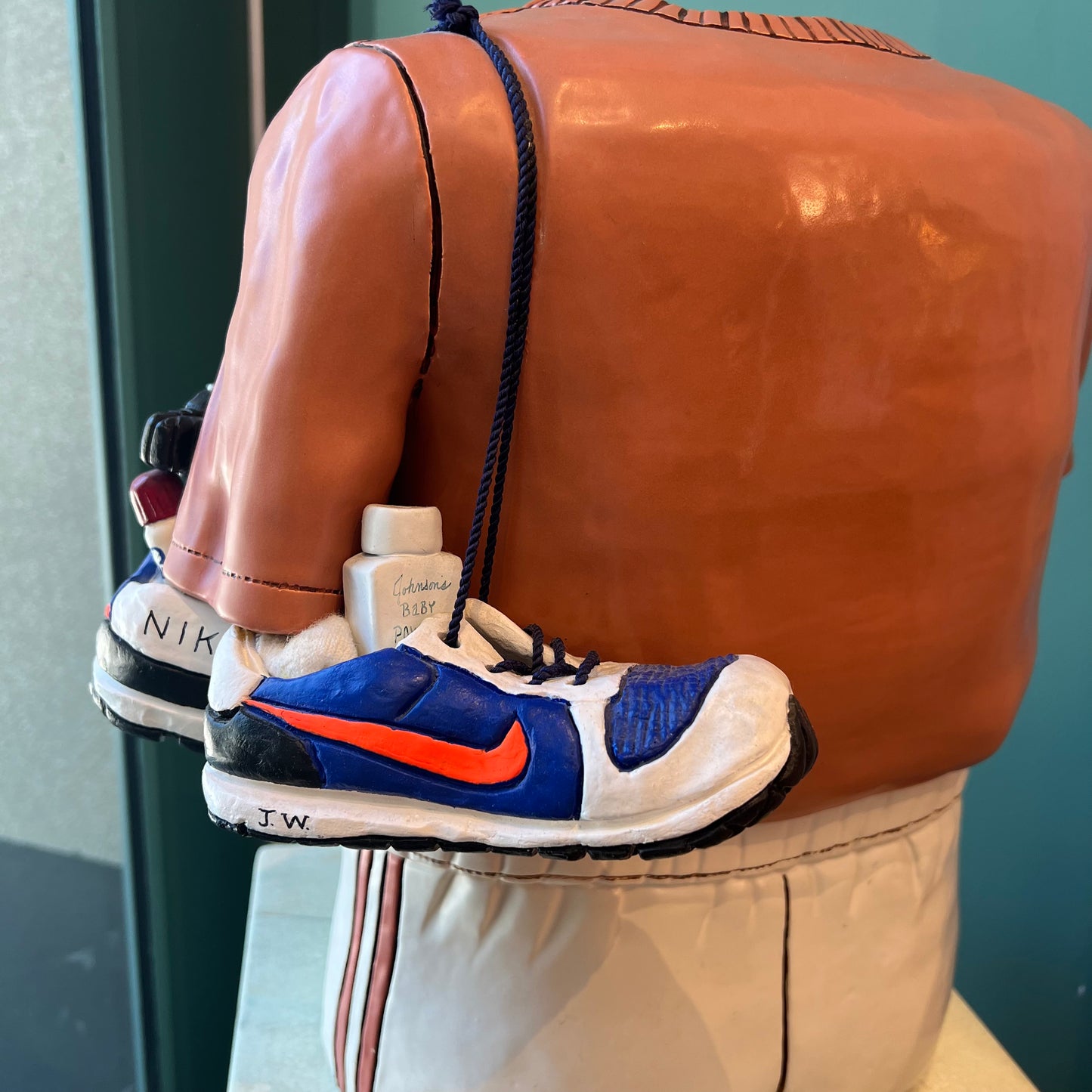 Original Vintage I.M.Fast Ceramic Runner's Outfit Sculpture by Joan E. Scheckel