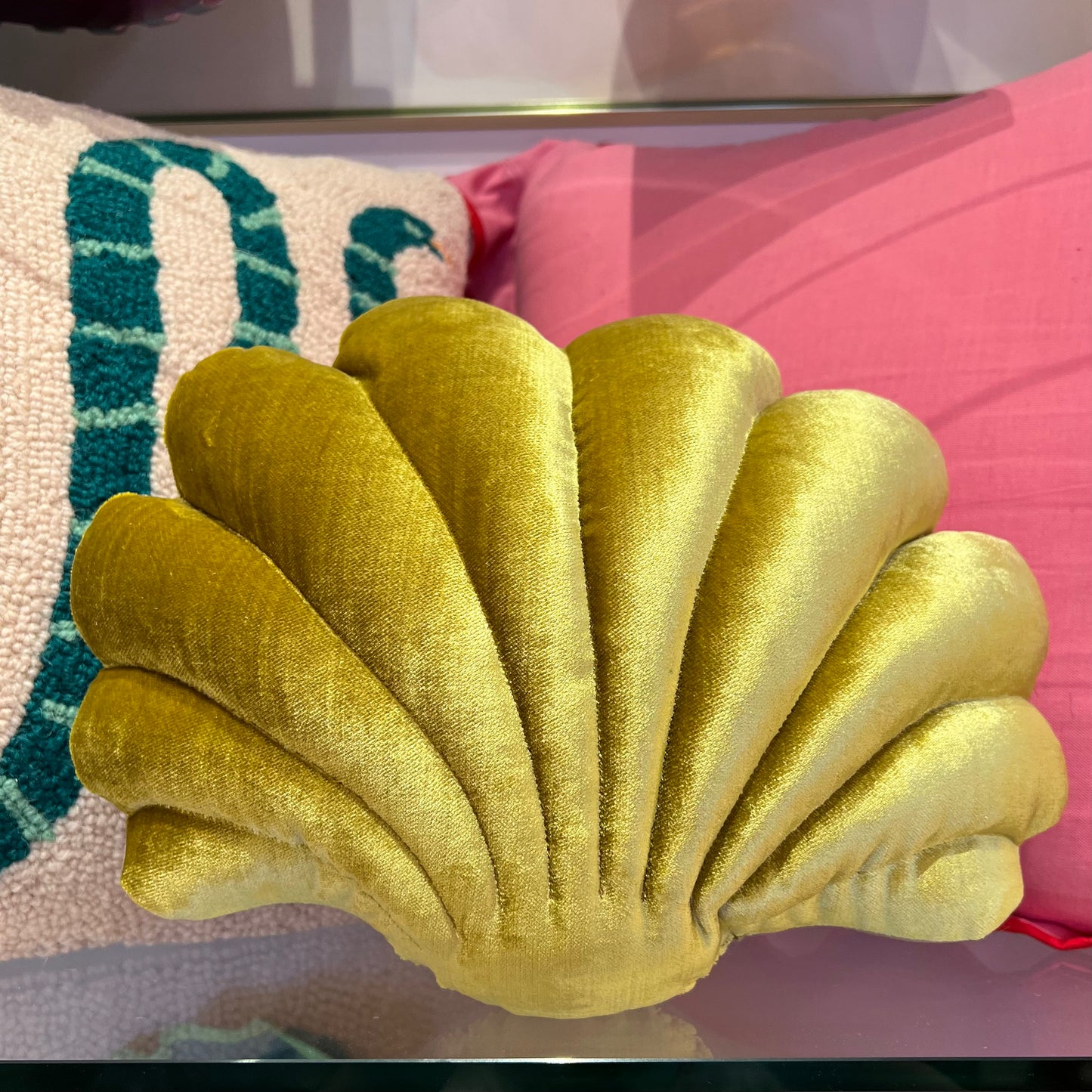 Small Velvet Shell Pillow by Tamar Mogendorff