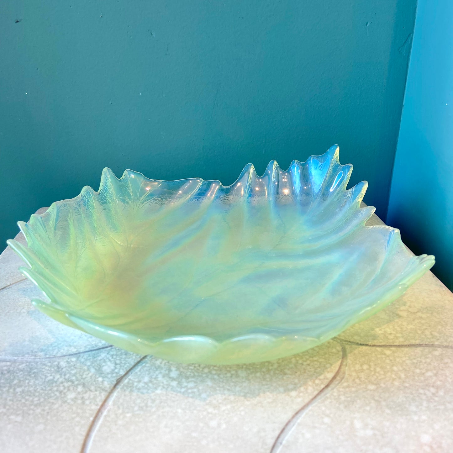 Vintage Iridescent Leaf Catchall/Plate