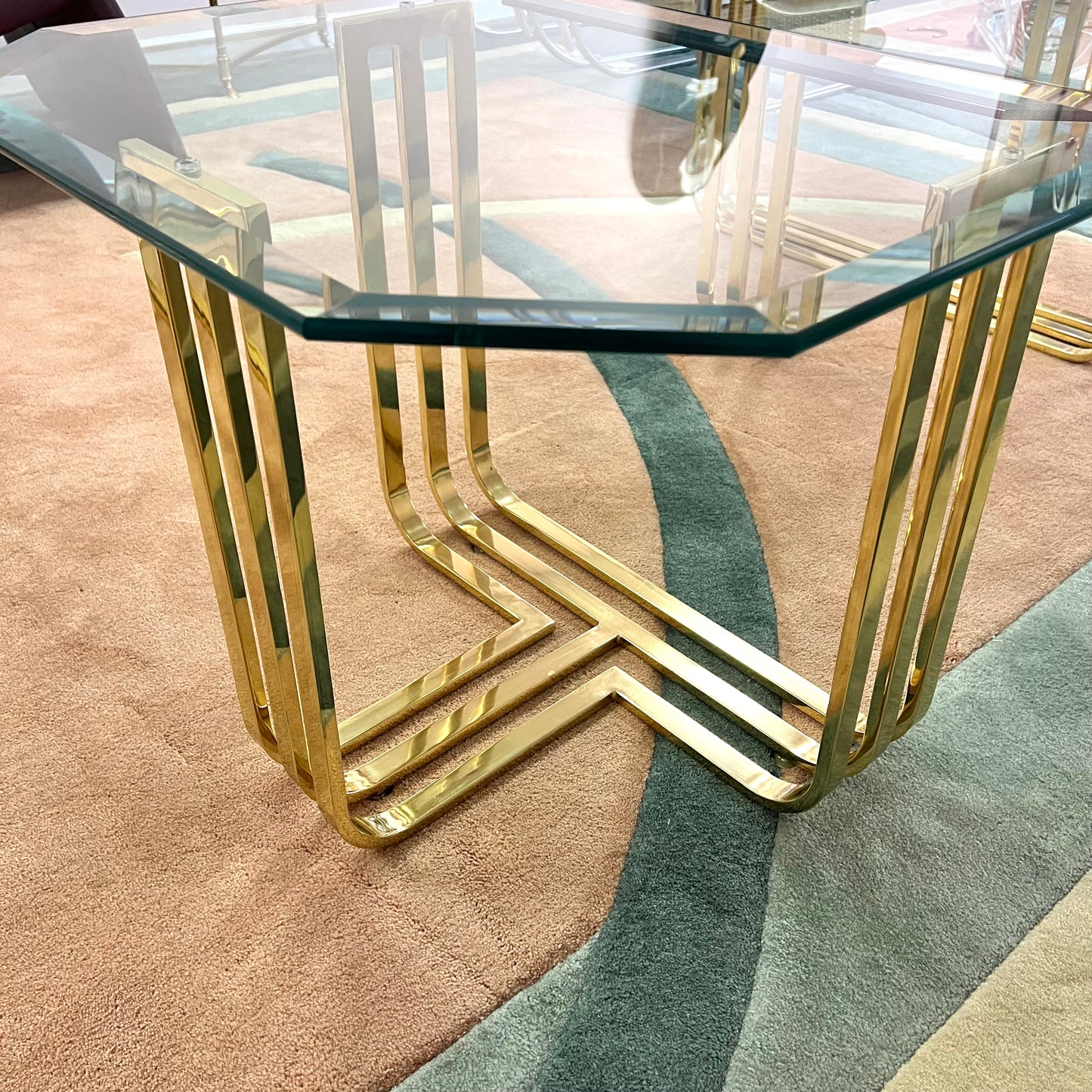 Vintage Brass and Glass Side Table
