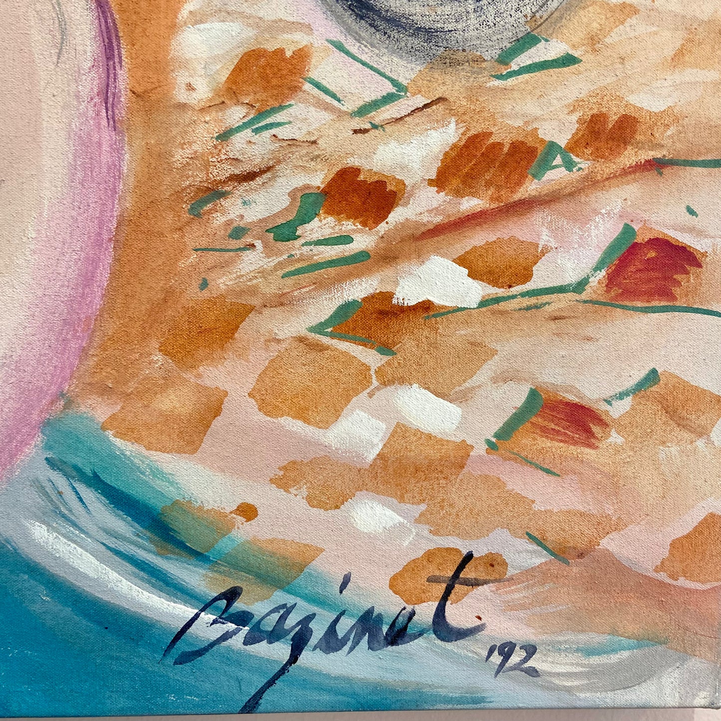 Vintage Original Oil on Canvas Artwork by Jane Bazinet