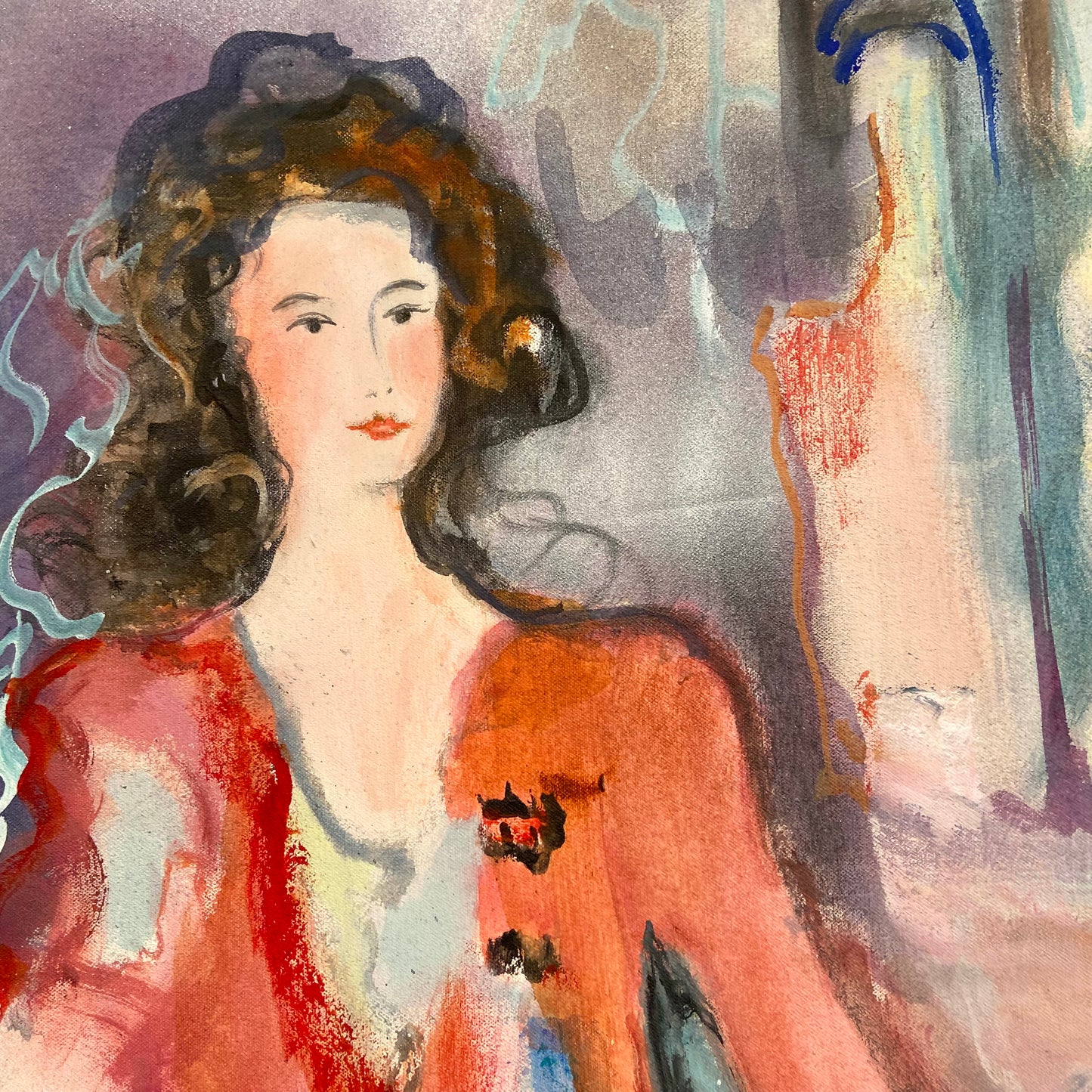 Vintage Original Oil on Canvas Artwork by Jane Bazinet