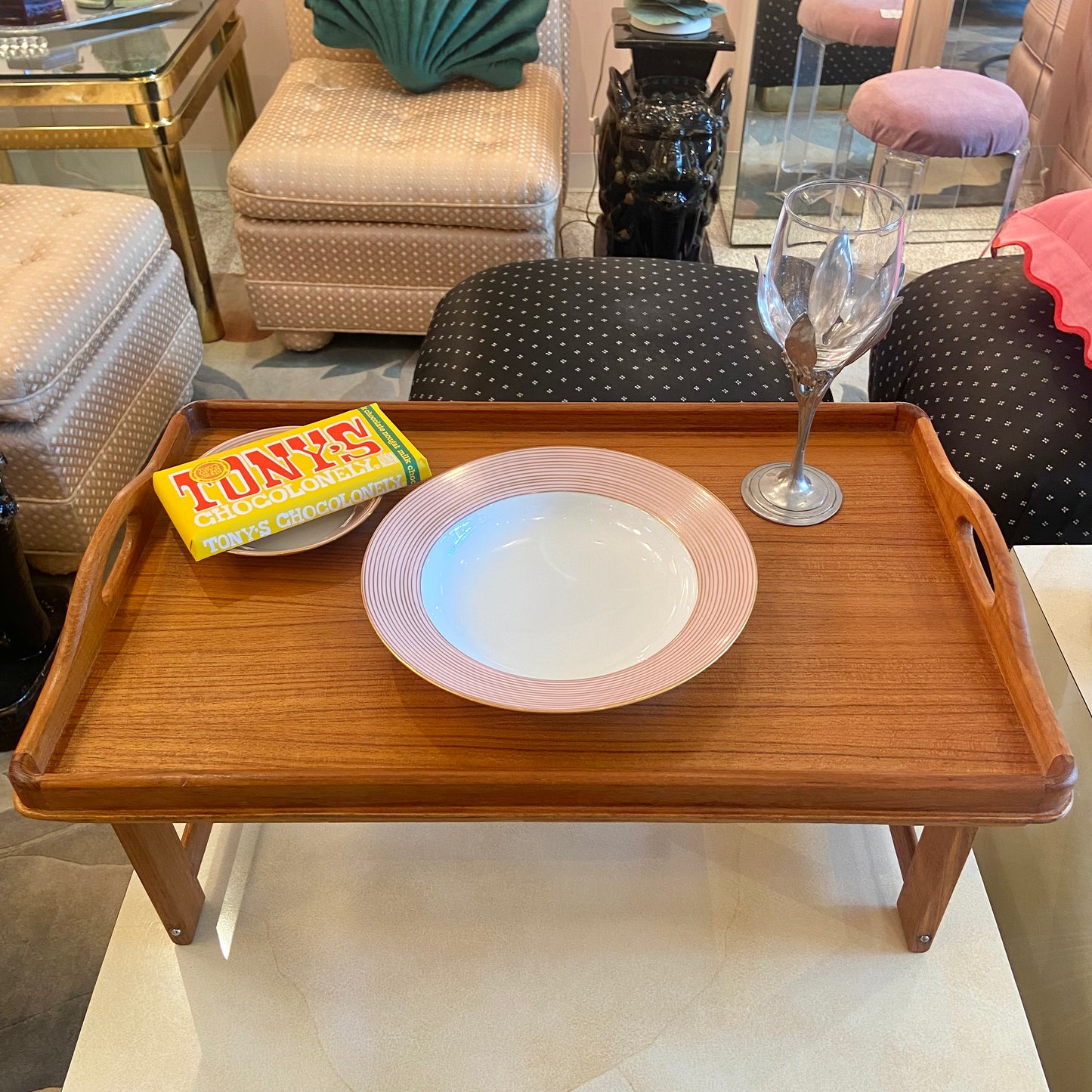 Vintage 1970’s Teak Wood Folding Tray