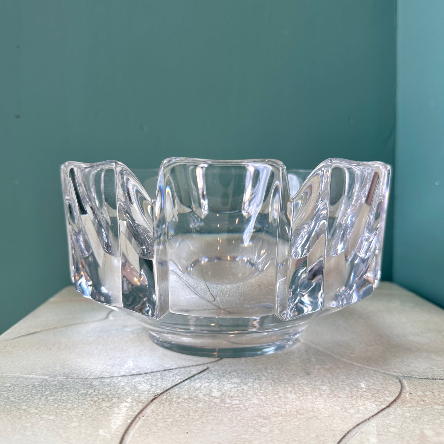 Vintage Orrefors “Corona” Crystal Bowl Signed