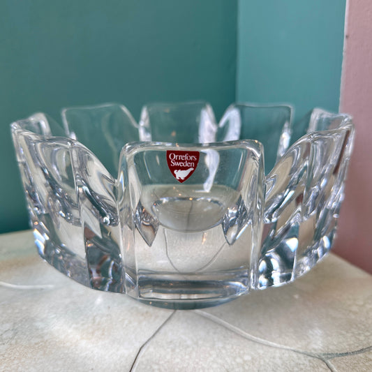 Vintage Orrefors “Corona” Crystal Bowl Signed