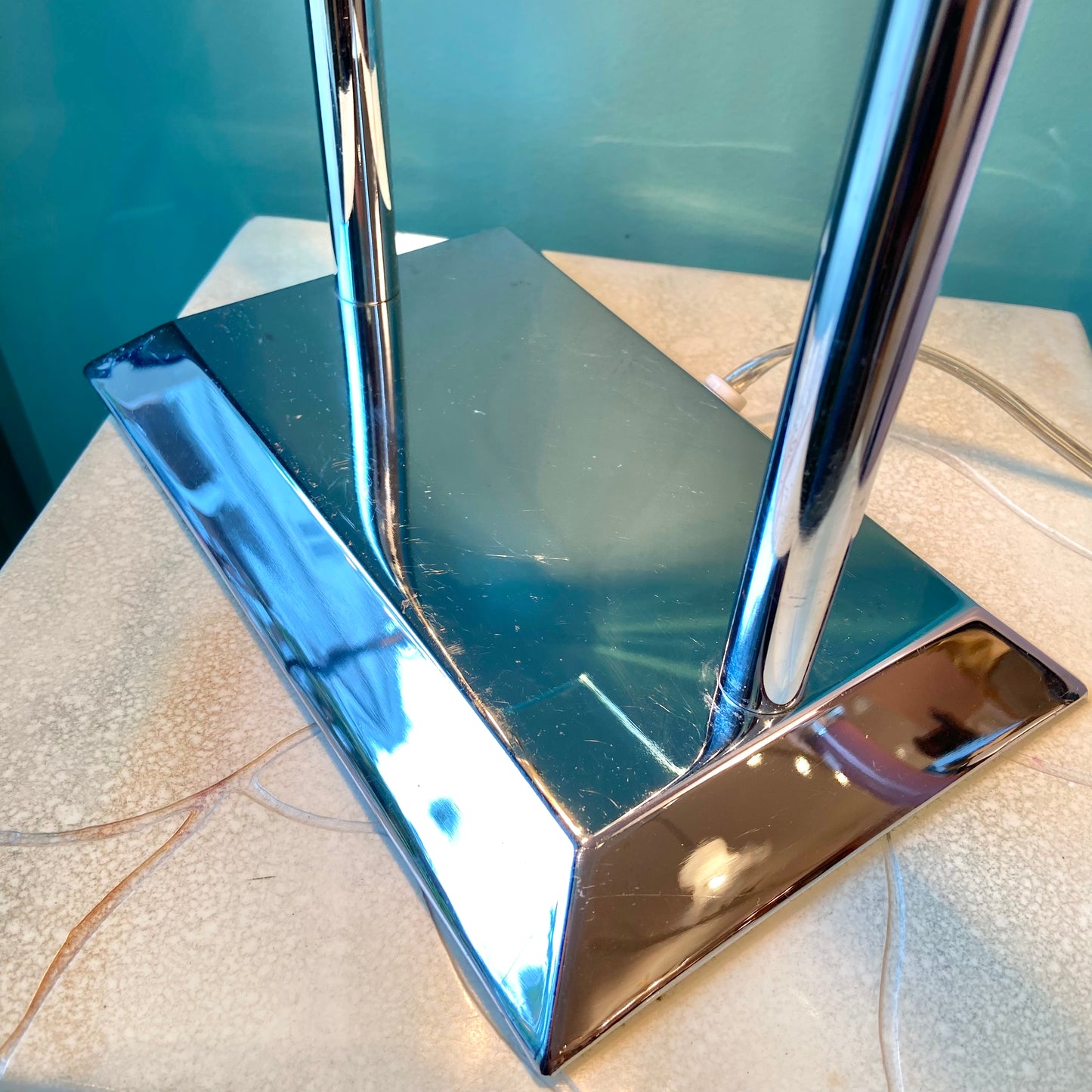 Vintage Sonneman Style Chrome and Glass Touch Table Lamp