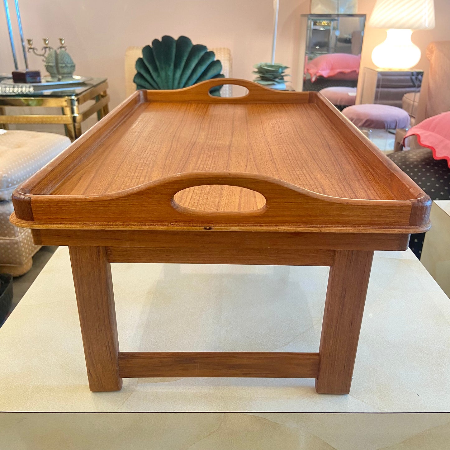 Vintage 1970’s Teak Wood Folding Tray