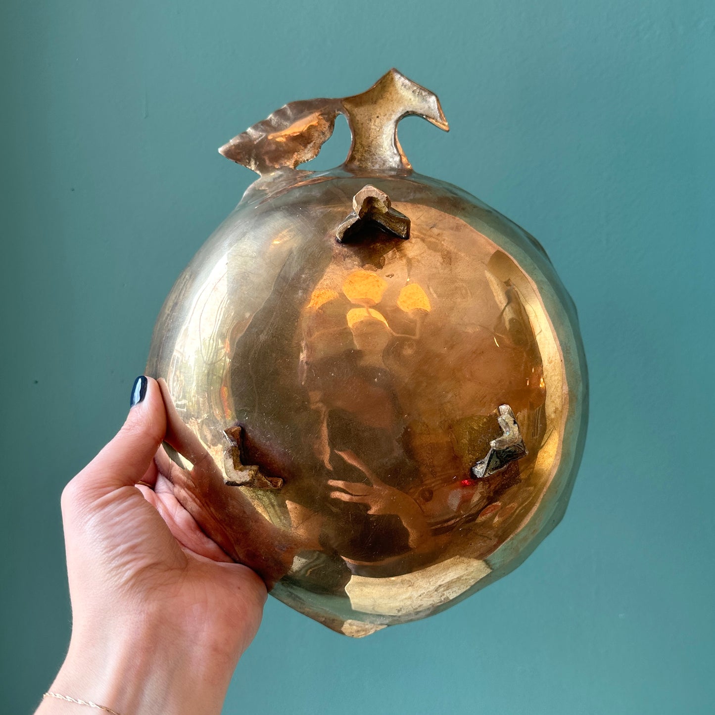 Vintage Brass Leaf Catchall Bowl