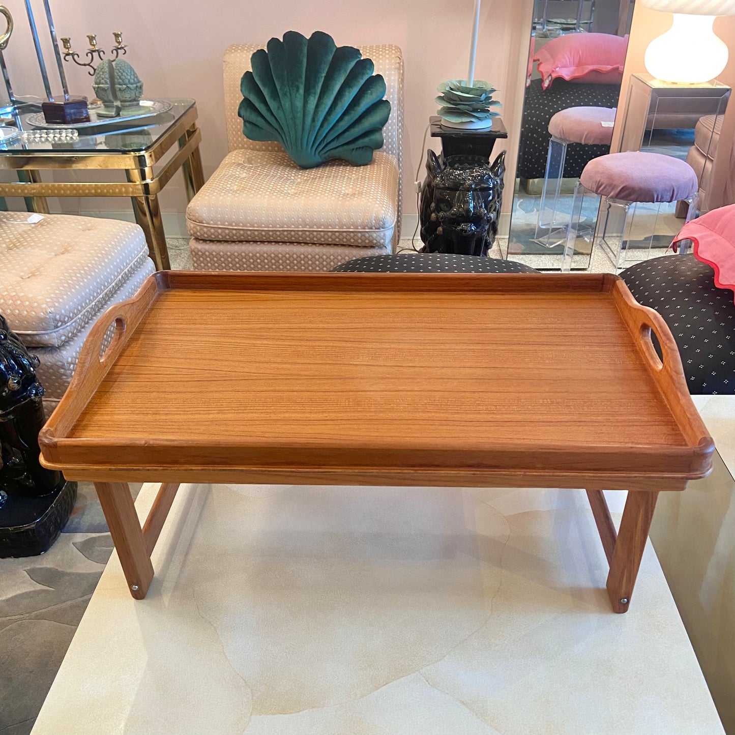 Vintage 1970’s Teak Wood Folding Tray