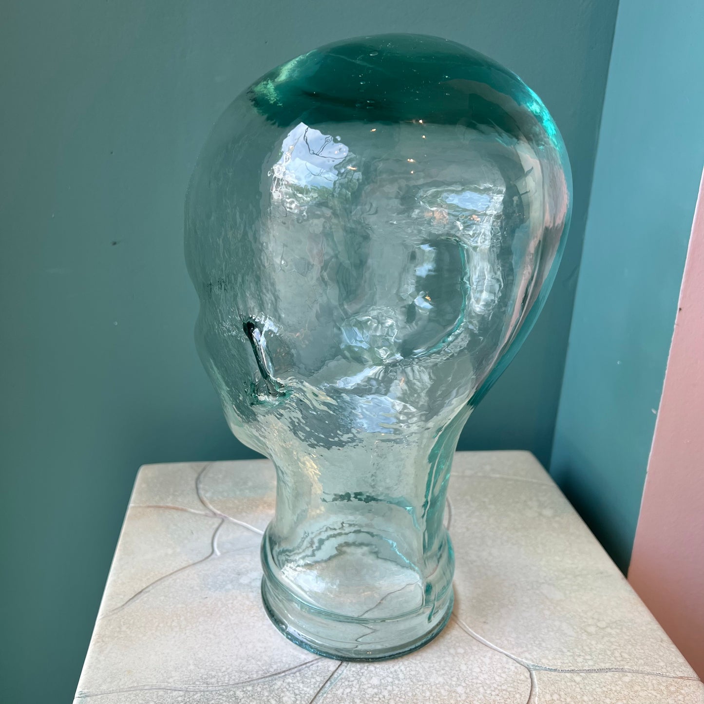 Vintage Glass Mannequin Head- Clear