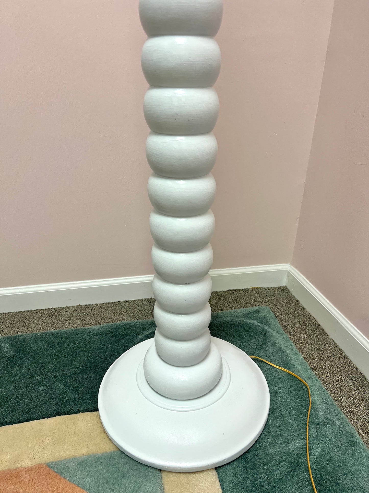 Vintage White Stacked Plaster Floor Lamp