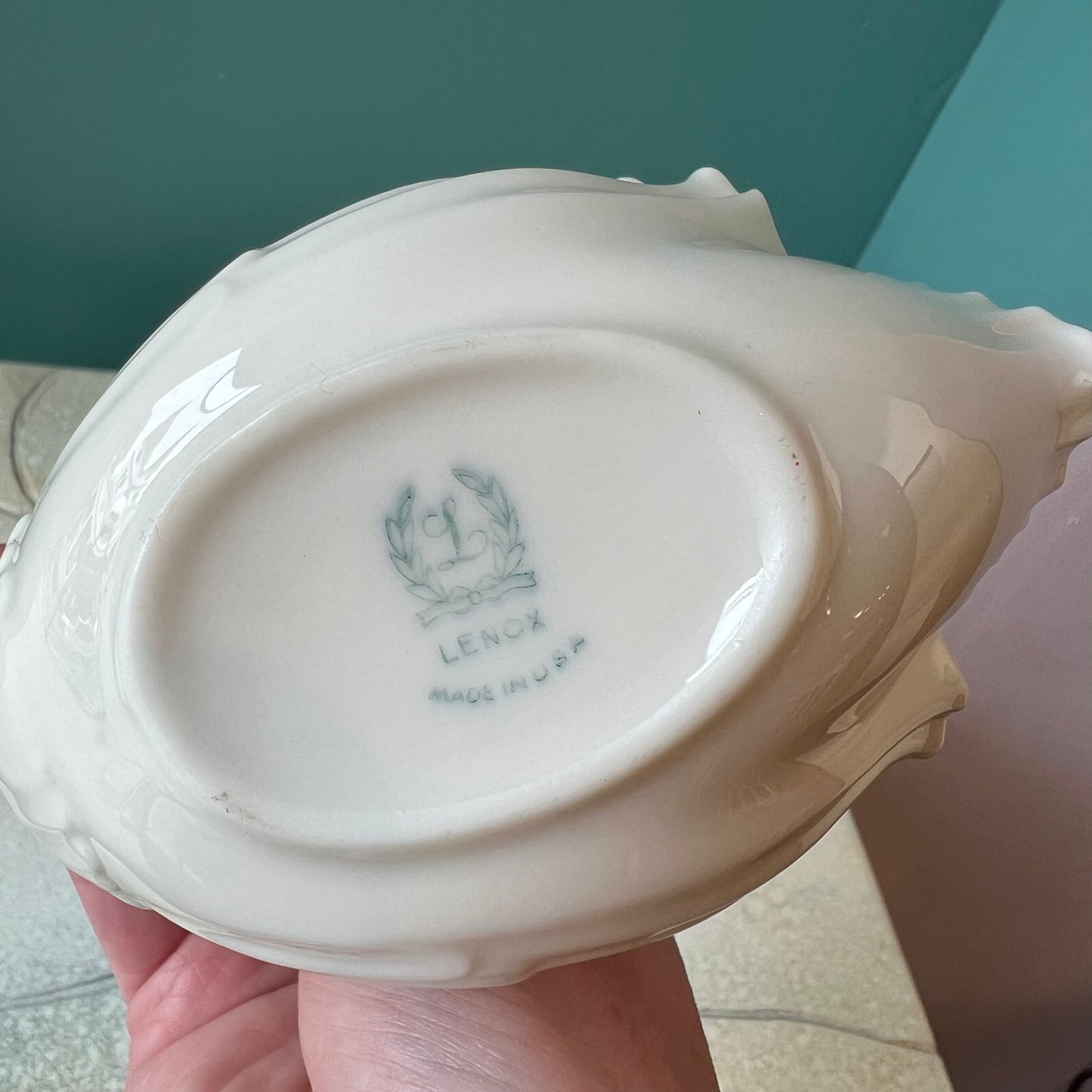 Vintage Porcelain Swan Ring Dish By Lenox