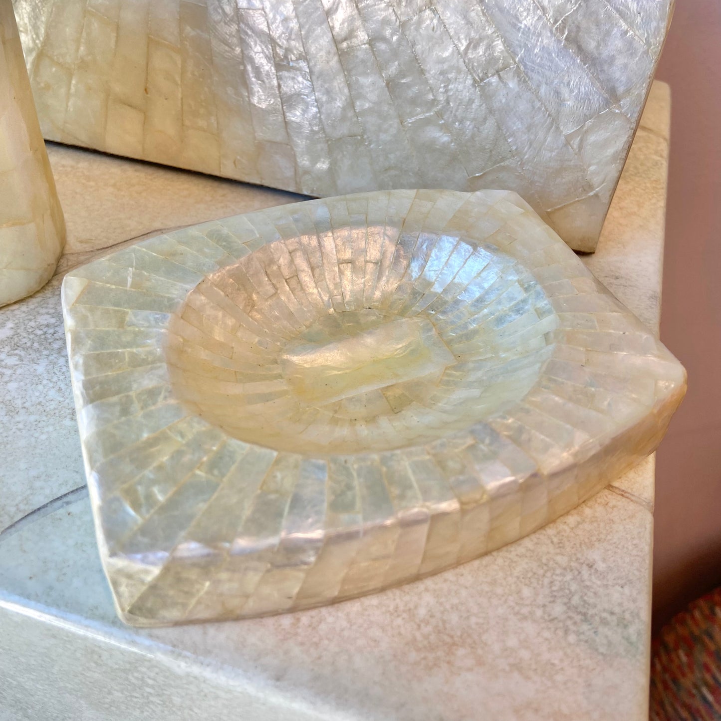 Vintage Capiz Shell Bathroom Set